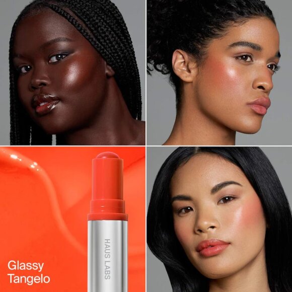 NIB ✅ Haus Labs #GLASSY TANGELO Color Fuse Glassy Blush Balm Stick ✨ NIB - Picture 3 of 10